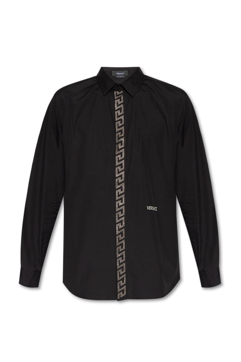 Versace Logo Detailed Embellished Shirt