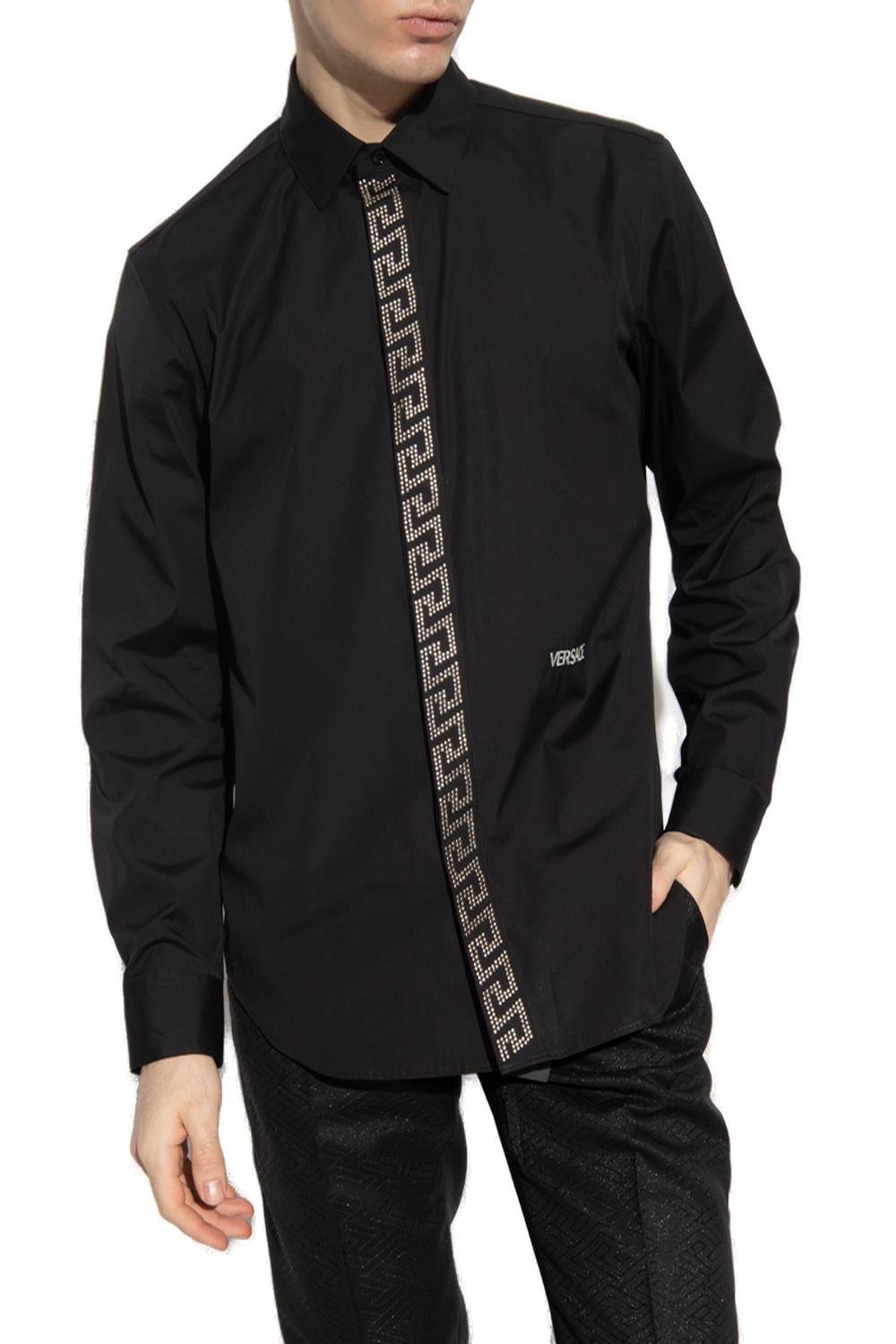 Versace Logo Detailed Embellished Shirt