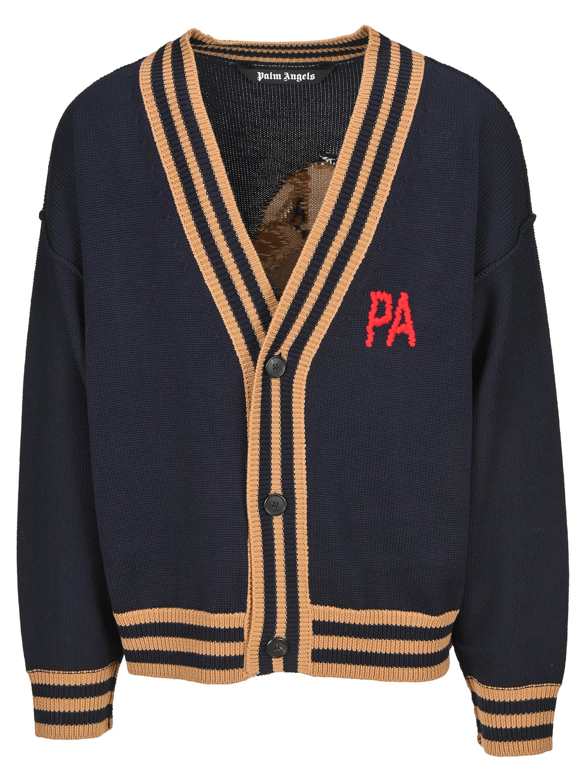 Palm Angels Bear Intarsia Knit Cardigan