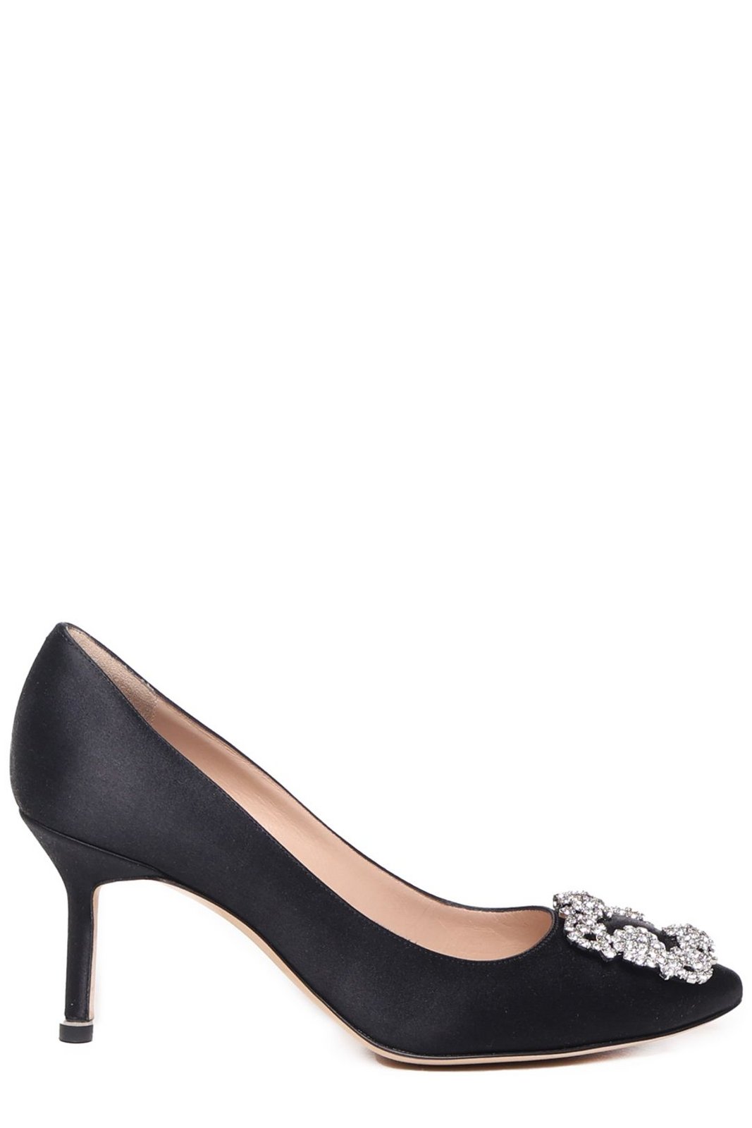 Manolo Blahnik Hangisi Embellished Satin Pumps