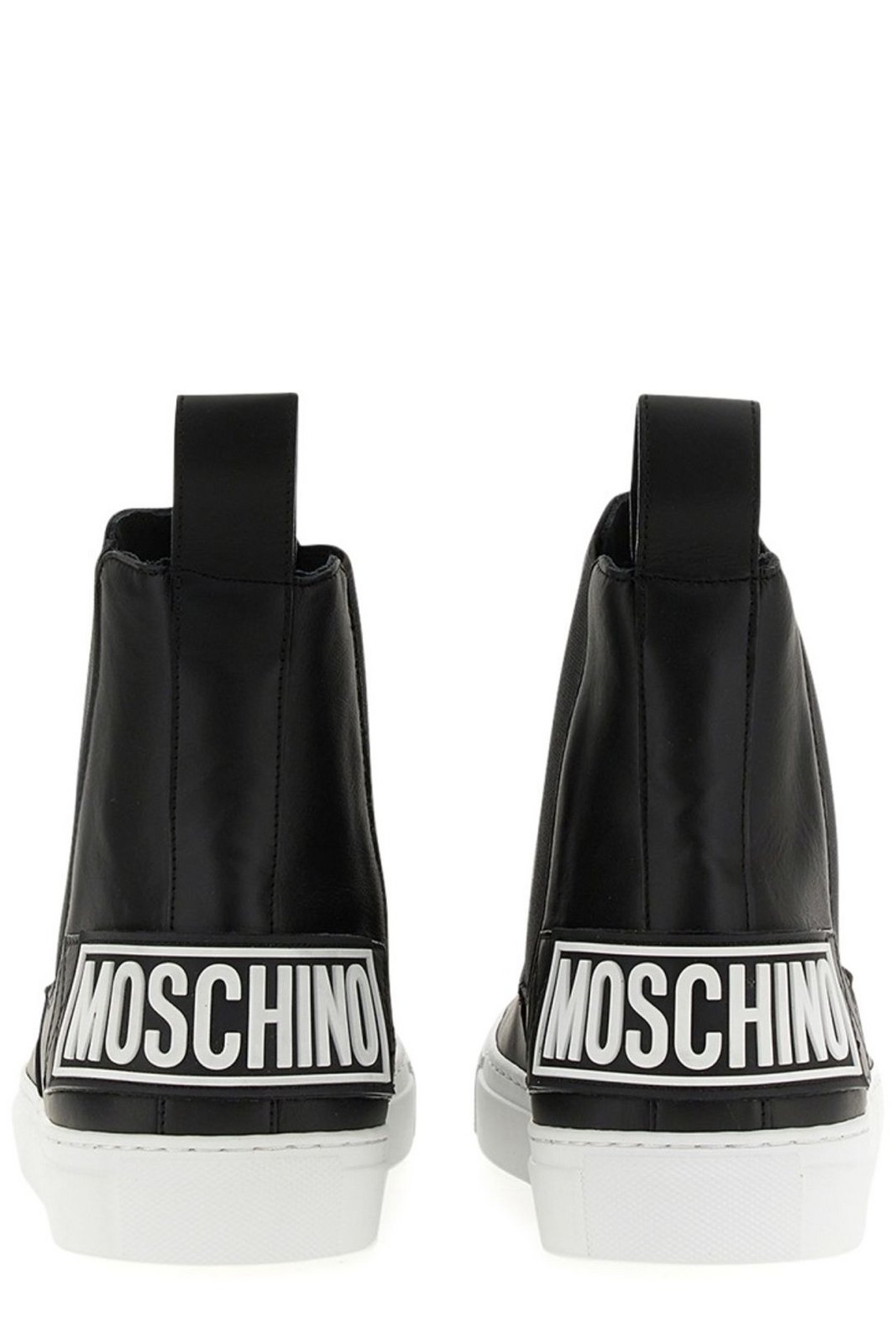 Moschino Logo Embossed Ankle Boots