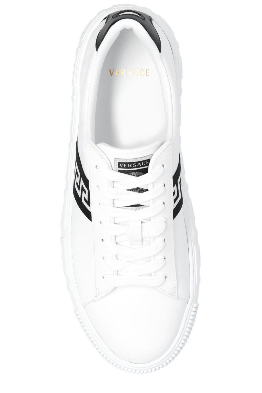 Versace Greca-Printed Lace-Up Sneakers 1 Versace Greca-Printed Lace-Up Sneakers