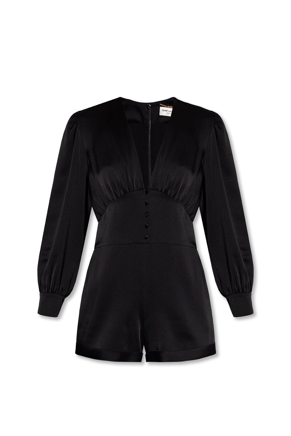 Saint Laurent Long Sleeved V-Neck Jumpsuit