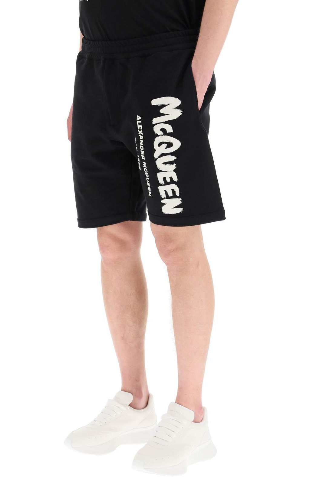 Alexander McQueen Logo Graffiti Bermuda Shorts