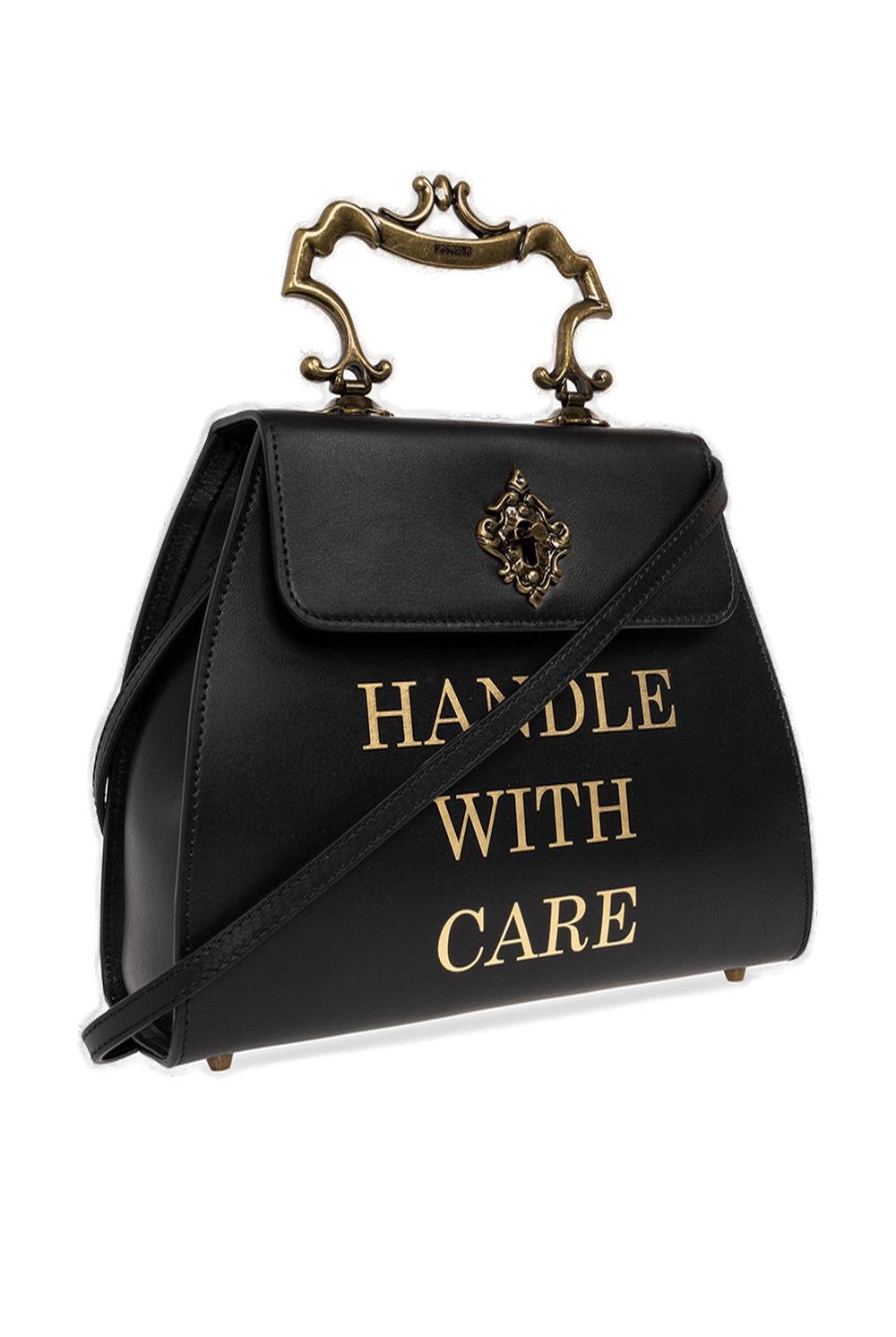 Moschino Slogan-Printed Top Handle Bag
