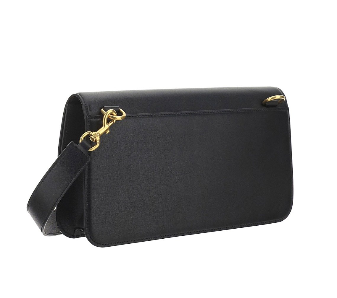 Valentino Logo Plaque Foldover Messenger Bag