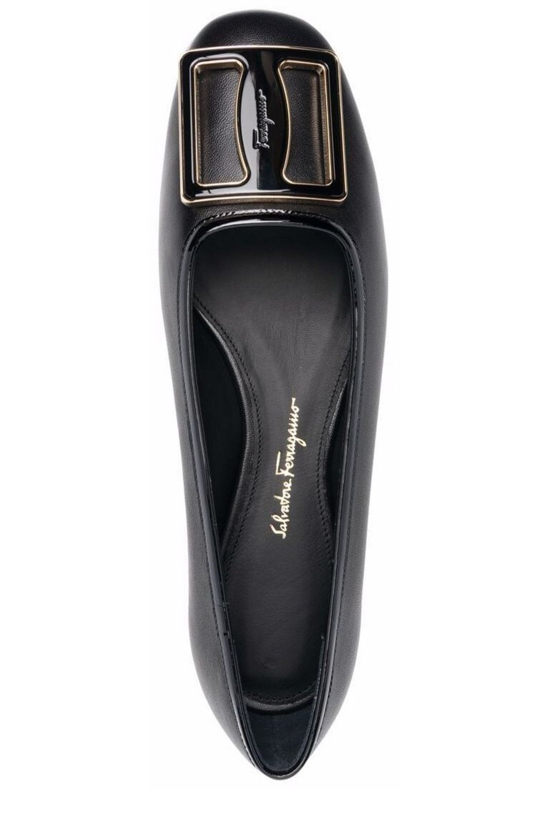 Ferragamo Chunky Buckle Ballerina Flats