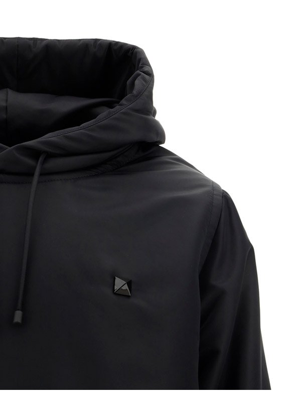 Valentino Stud Detailed Drawstring Hoodie