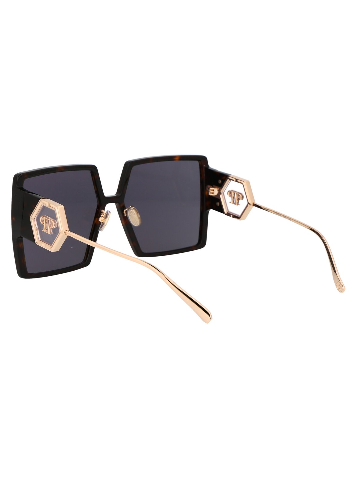 Philipp Plein Eyewear Logo-Plaque Square-Frame Sunglasses