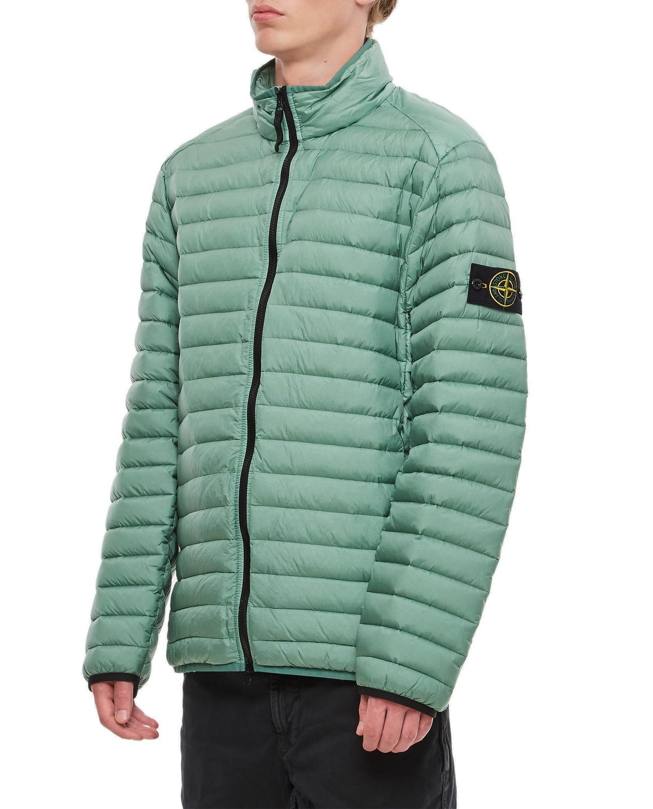 Stone Island Compass-Patch Zipped Puffer Jacket