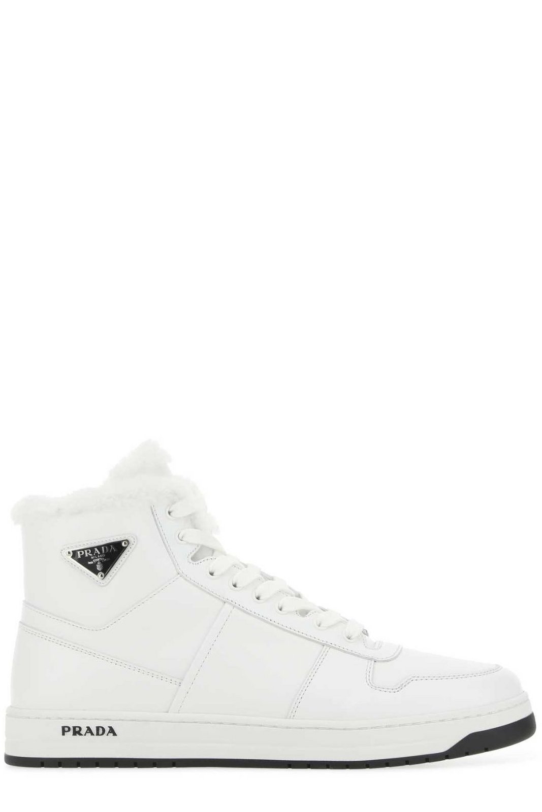 Prada Logo Plaque High-Top Sneakers