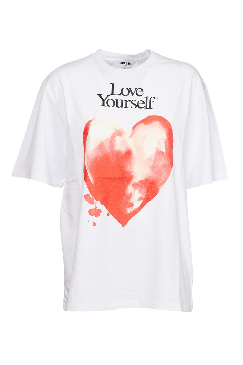 MSGM Heart Graphic Print T-Shirt