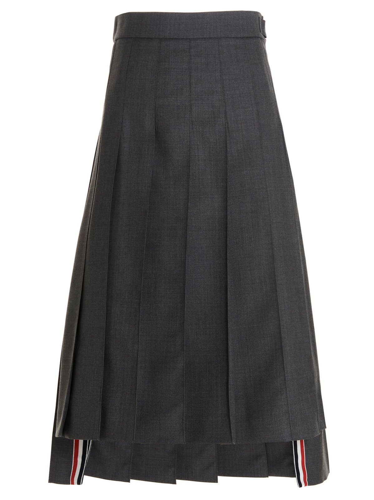 Thom Browne RWB Stripe Pleated Midi Skirt