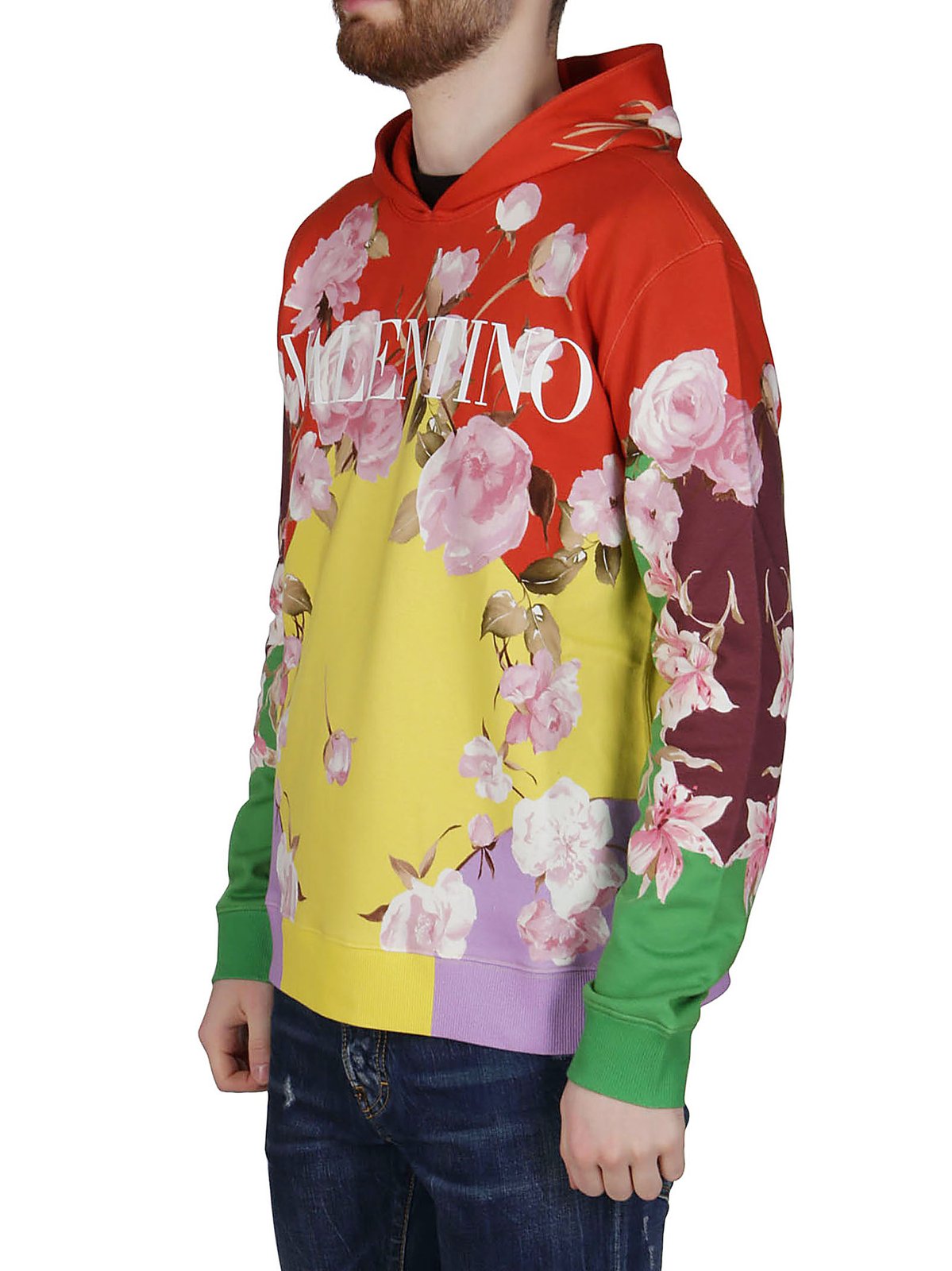 Valentino Flying Flowers Printed Long-Sleeved Hoodie