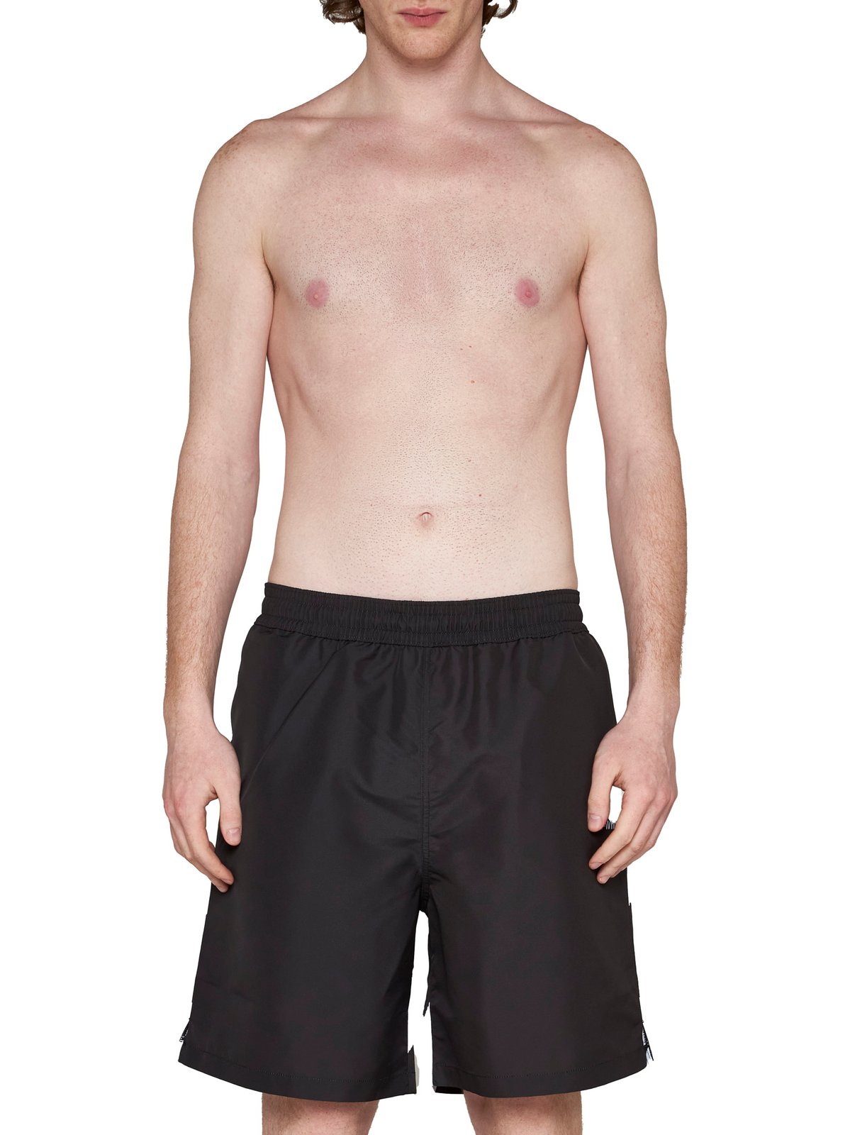 Off-White Diag Surfer Logo Printed Swim Shorts