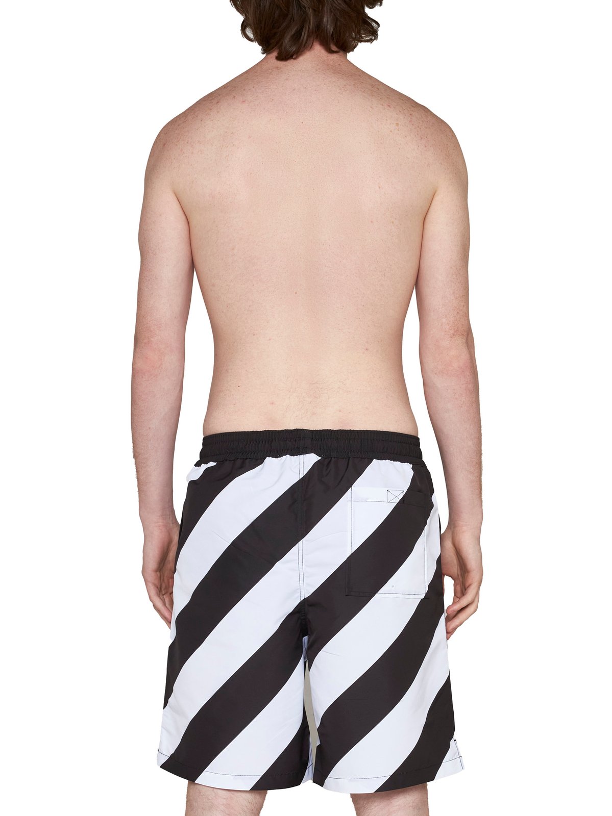Off-White Diag Surfer Logo Printed Swim Shorts