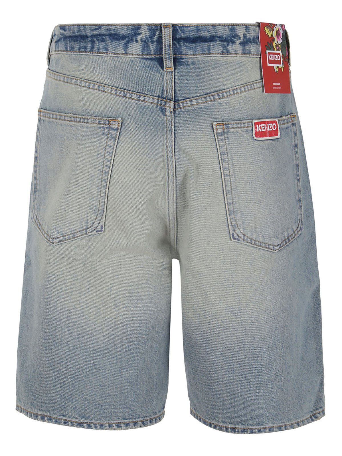 Kenzo Knee-Length Faded Denim Shorts 1 Kenzo Knee-Length Faded Denim Shorts