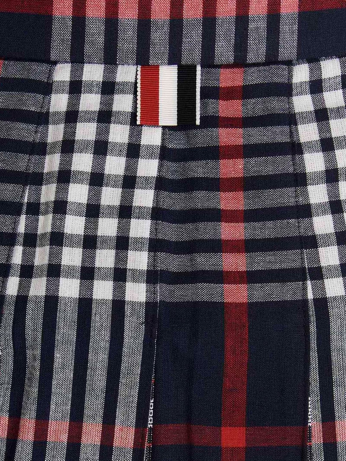 Thom Browne Checked Pleated Asymmetrical Skirt