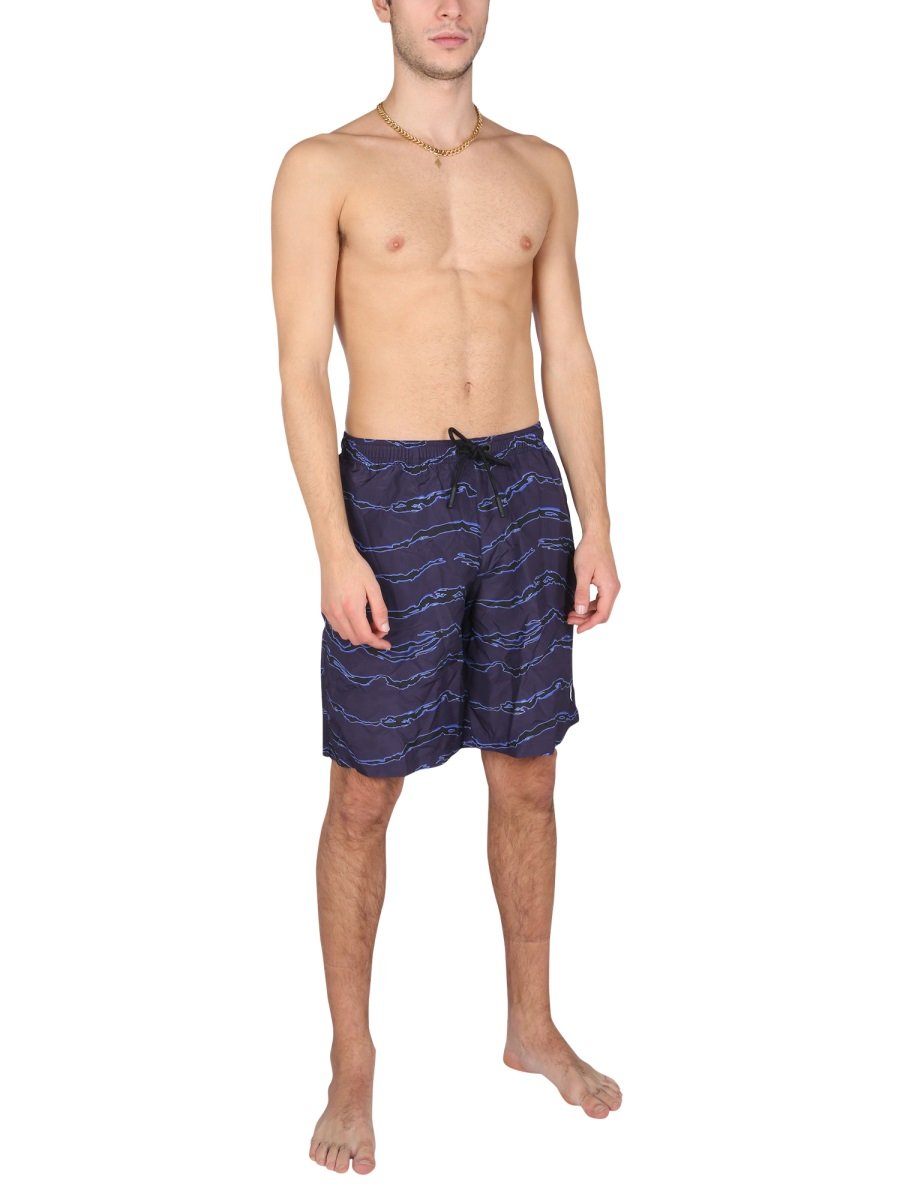Marcelo Burlon County Of Milan Cross Embroidered Swim Shorts