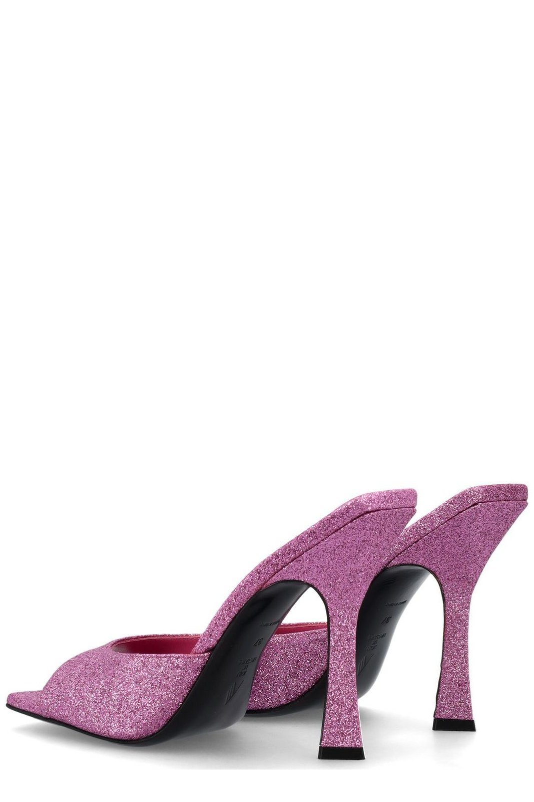 The Attico Glittered High-Heeled Open-Toe Mules