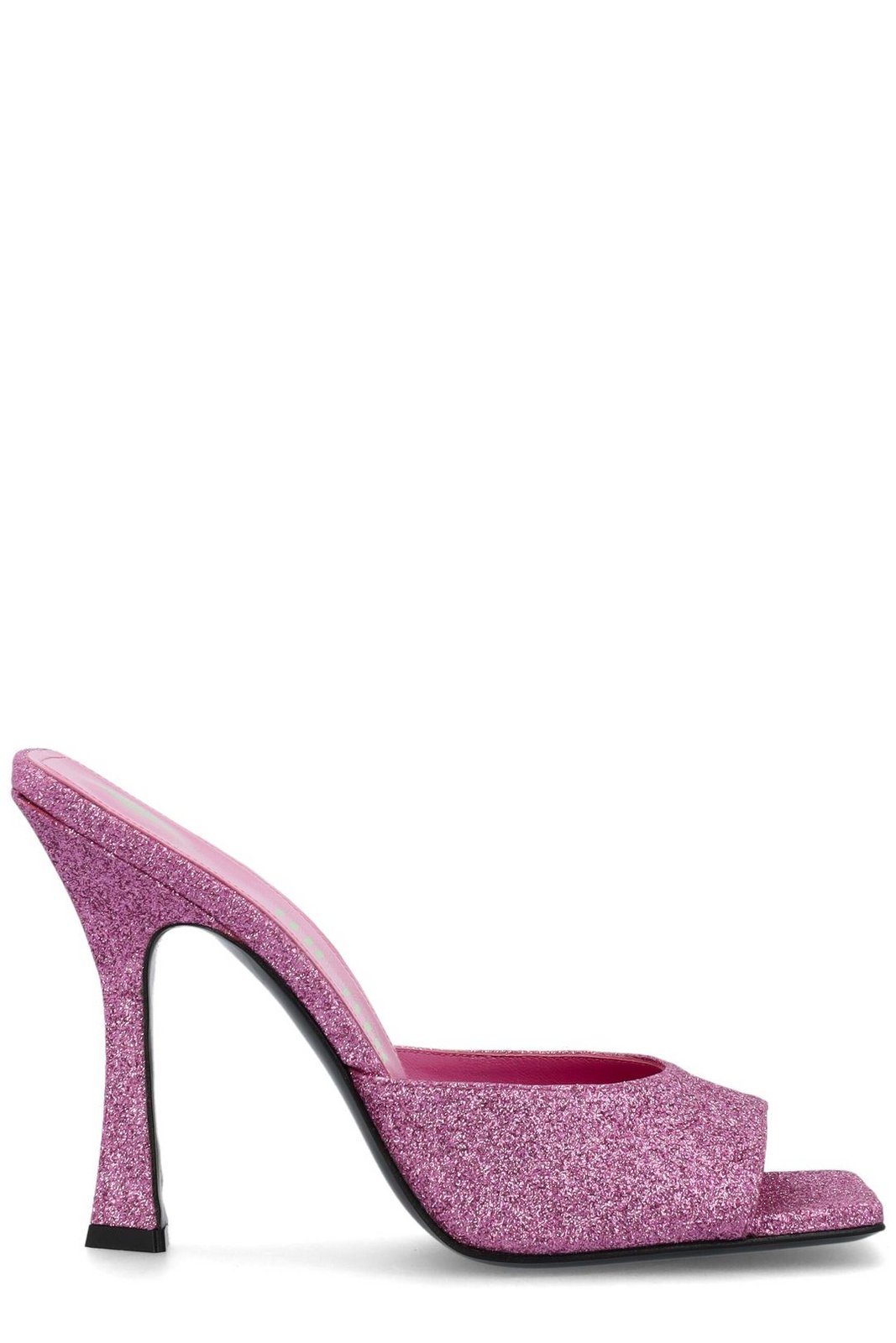 The Attico Glittered High-Heeled Open-Toe Mules