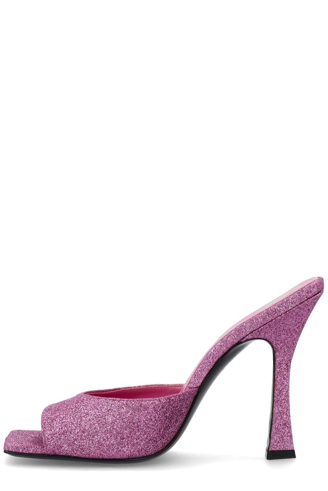 The Attico Glittered High-Heeled Open-Toe Mules