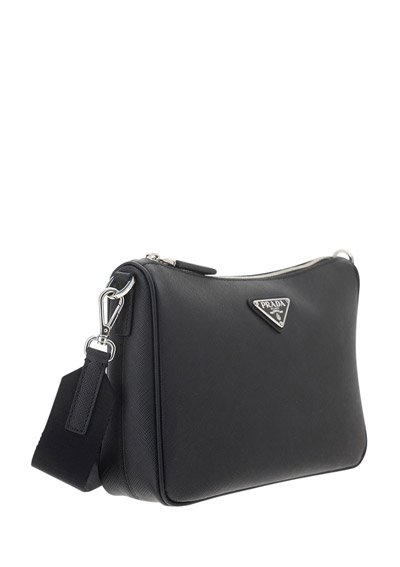 Prada Logo Plaque Zipped Crossbody Bag