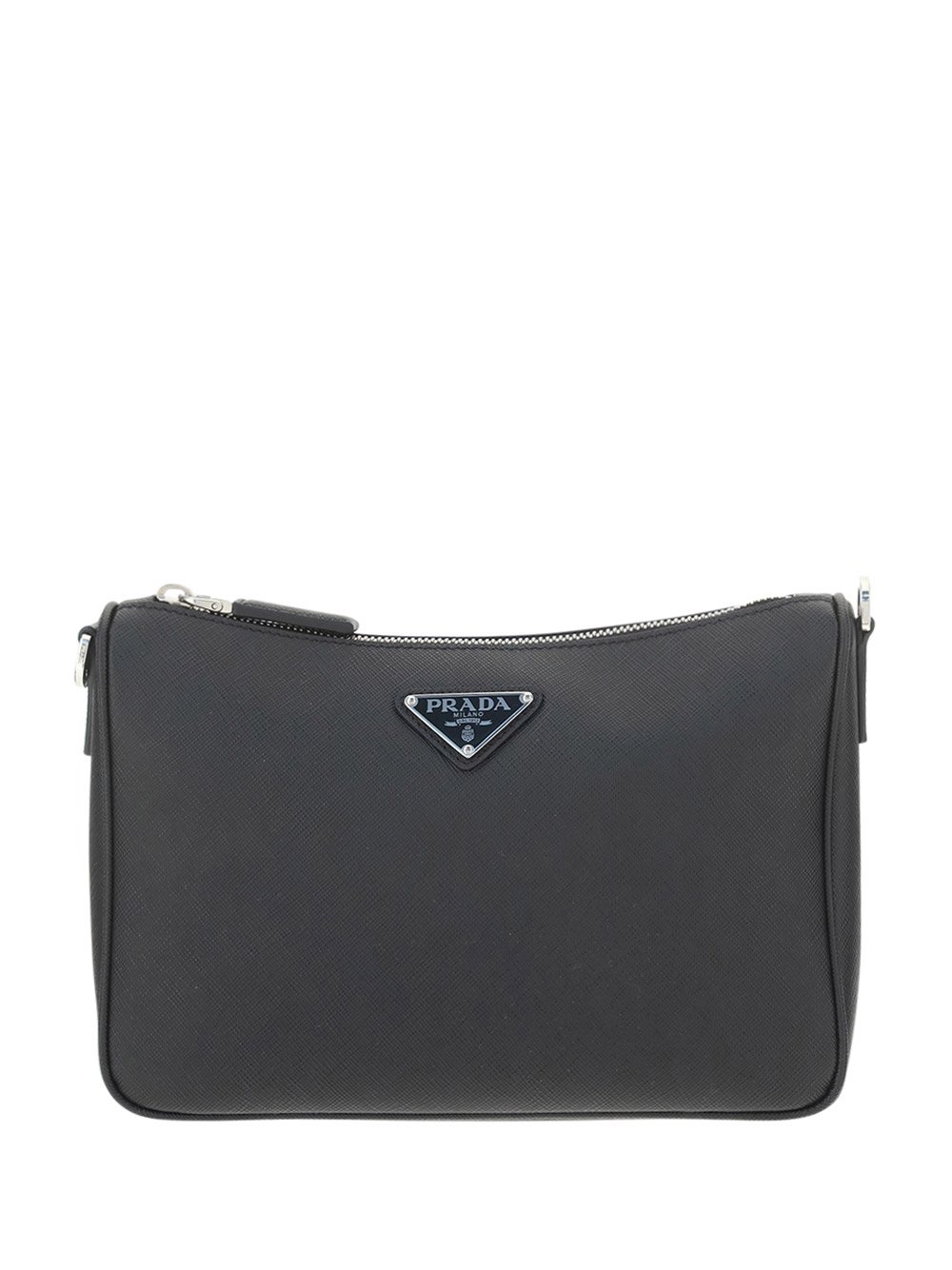 Prada Logo Plaque Zipped Crossbody Bag