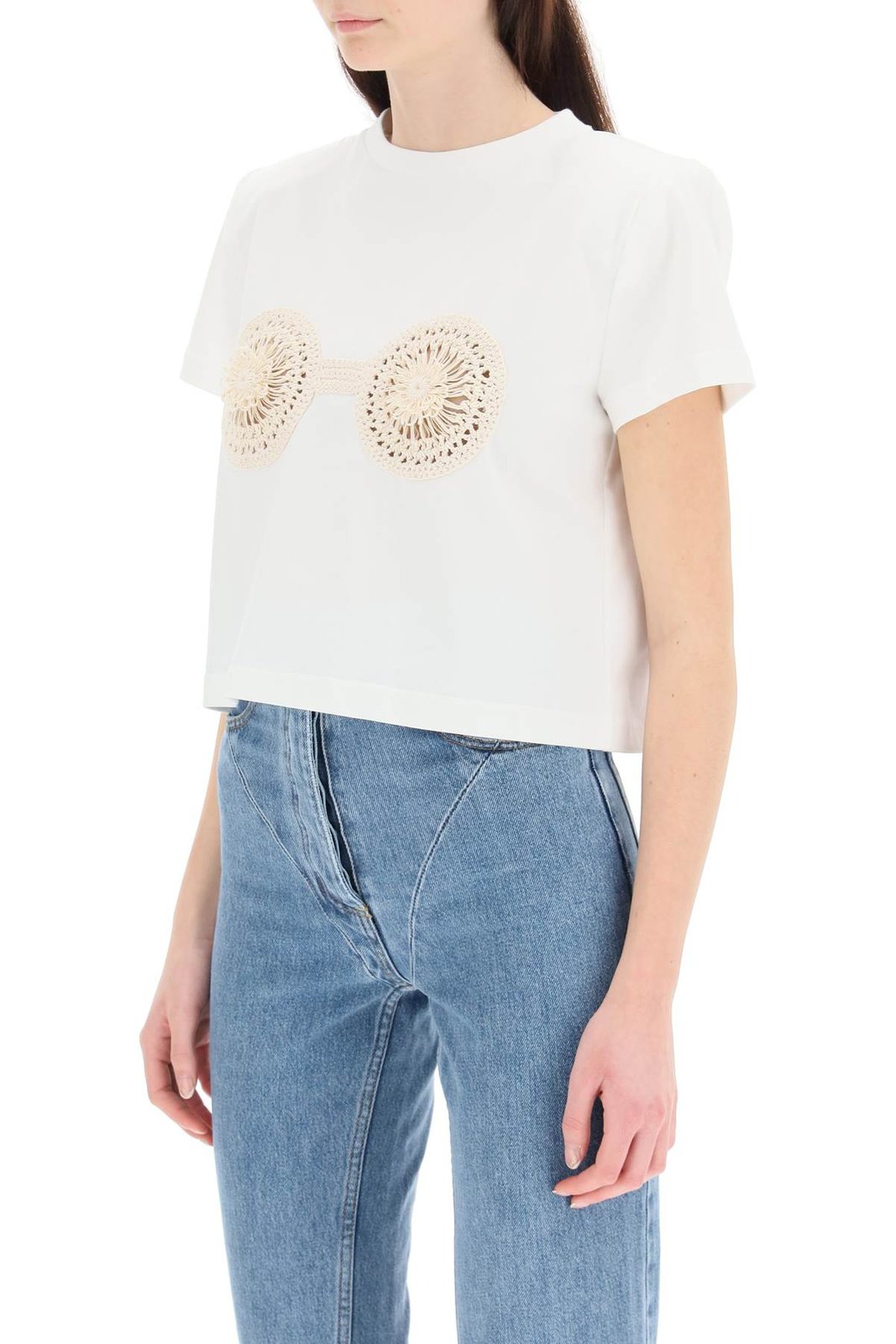 Magda Butrym Crochet Bra Crewneck T-Shirt