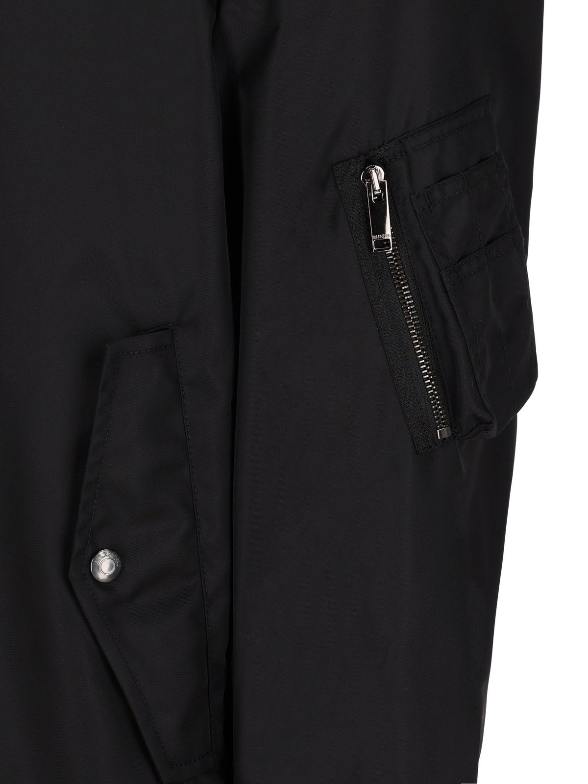 Valentino Stud Detailed Zip-Up Bomber Jacket 1 Valentino Stud Detailed Zip-Up Bomber Jacket