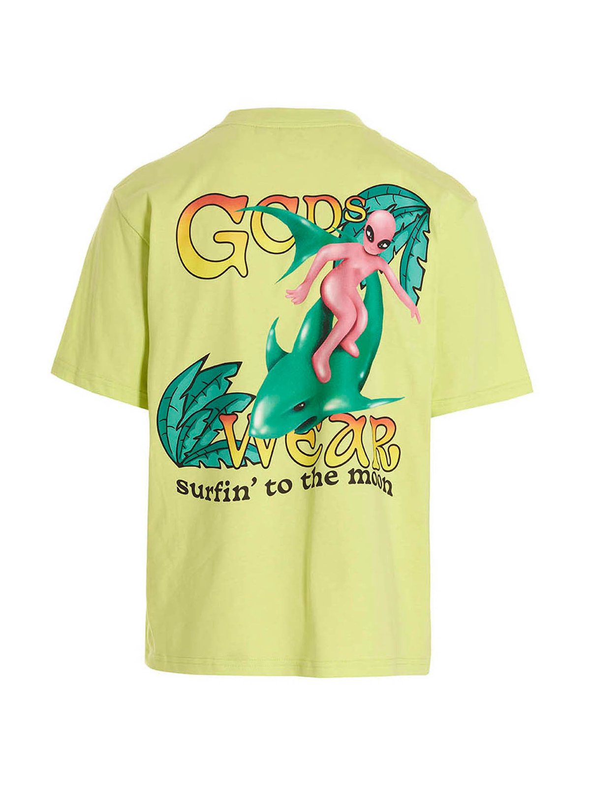 GCDS Surfing Weirdo Printed Crewneck T-Shirt