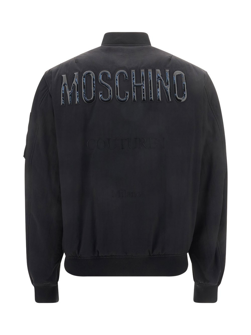 Moschino Logo Printed Zipped Bomber Jacket