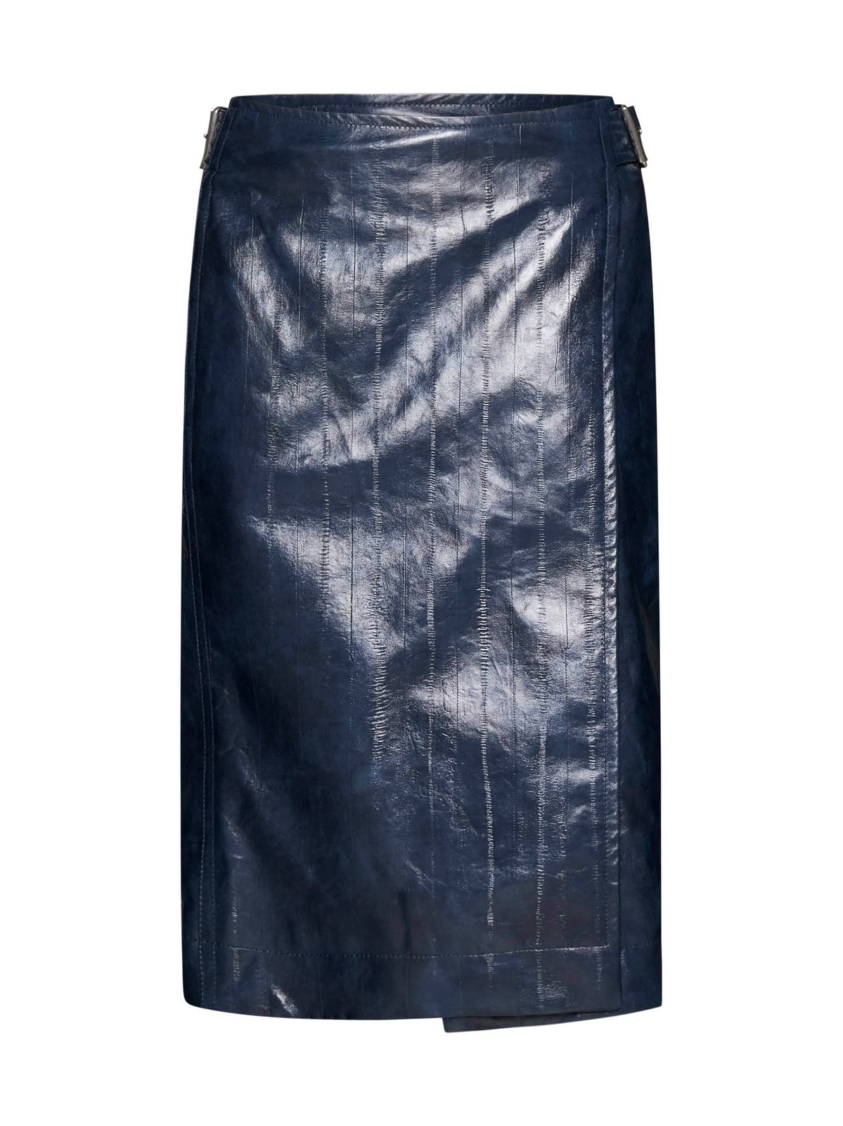 Bottega Veneta Embossed Leather Midi Skirt