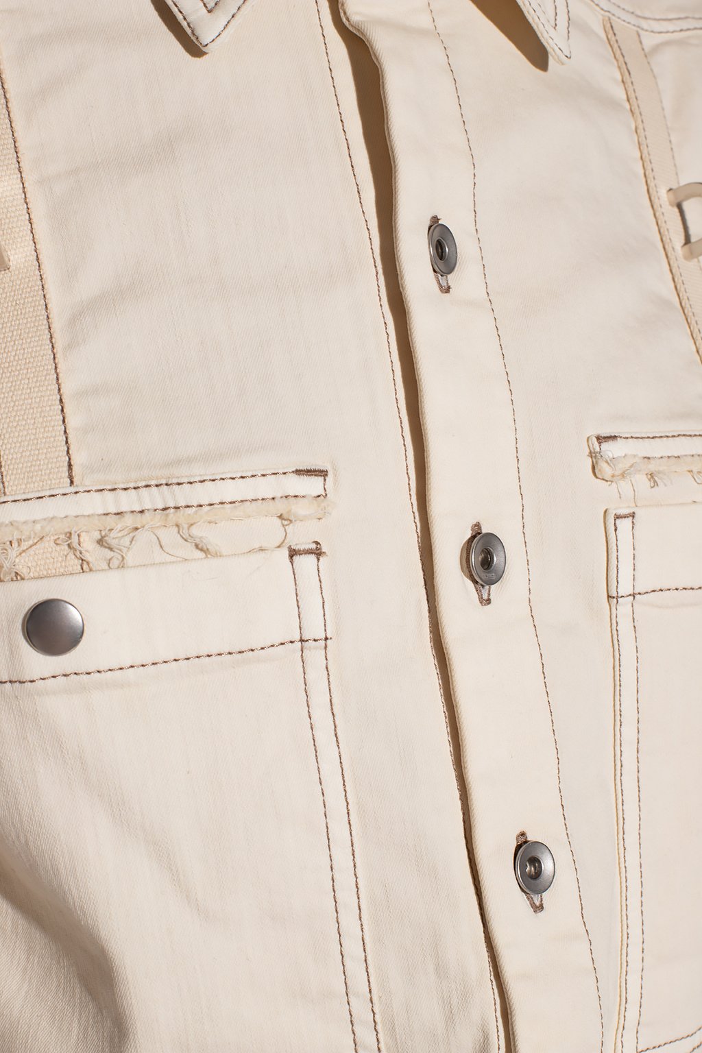 Rick Owens DRKSHDW Frayed Detailed Denim Jacket
