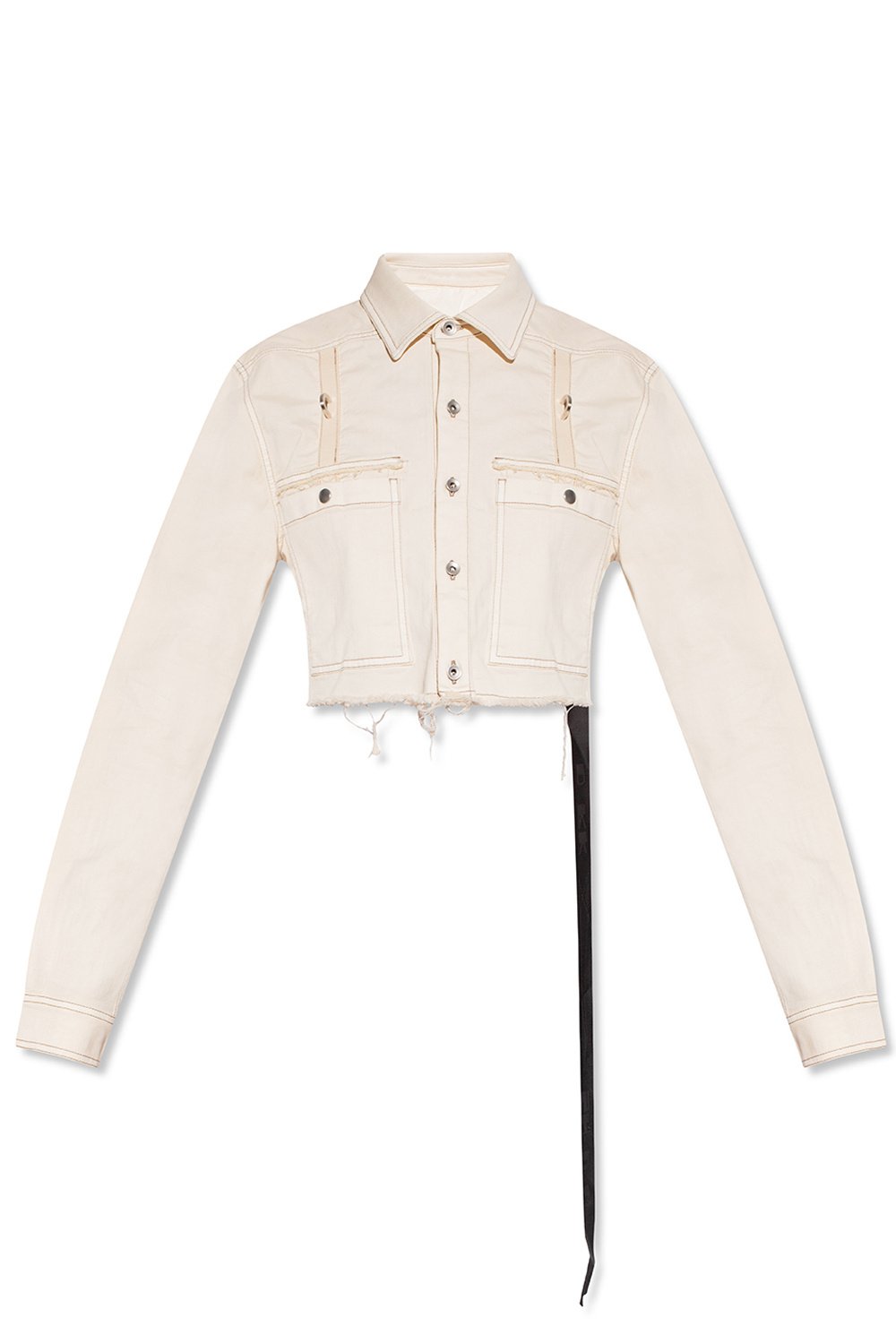 Rick Owens DRKSHDW Frayed Detailed Denim Jacket