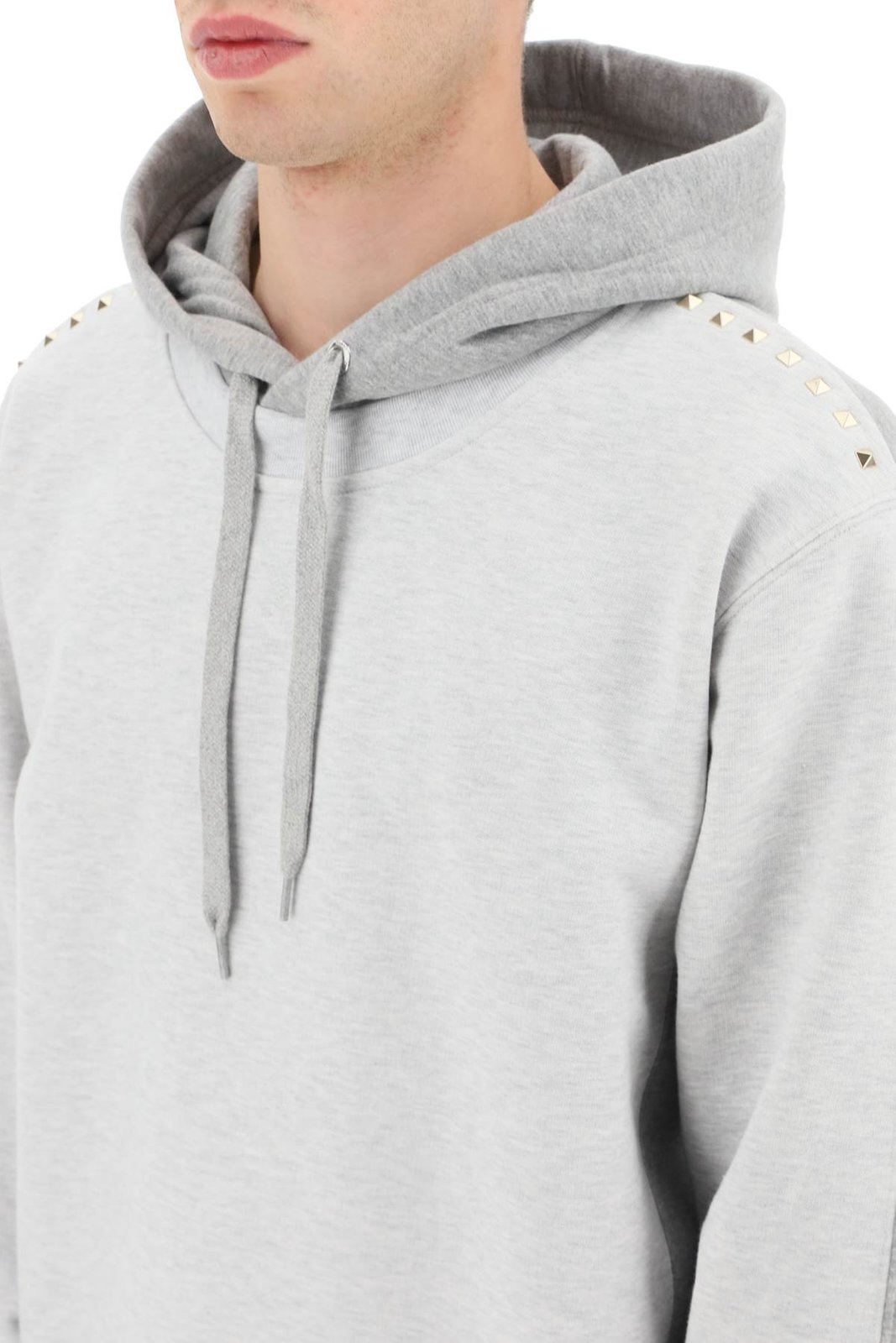 Valentino Stud Detailed Long-Sleeved Hoodie 1 Valentino Stud Detailed Long-Sleeved Hoodie
