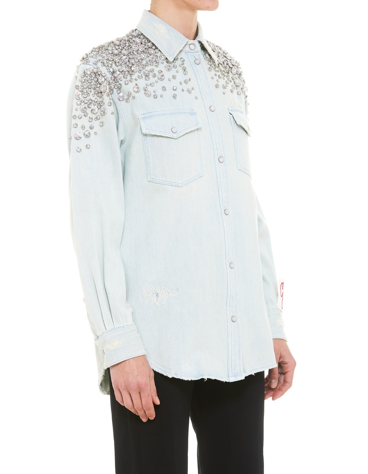 Golden Goose Deluxe Brand Embellished Denim Blouse
