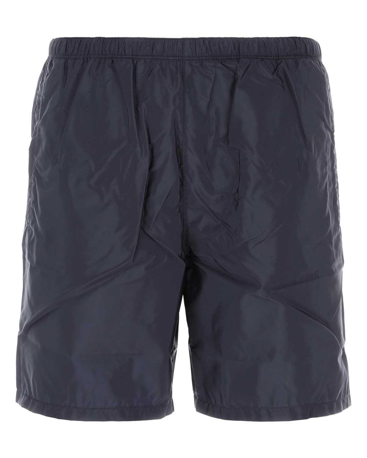 Prada Triangle Logo Plaque Elastic Swim Shorts