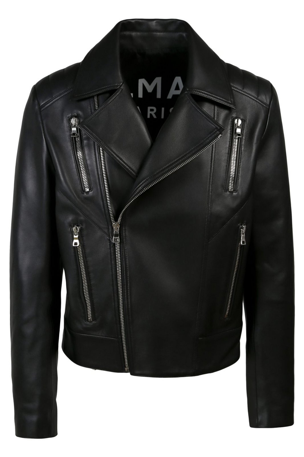 Balmain Zip-Up Long-Sleeved Biker Jacket