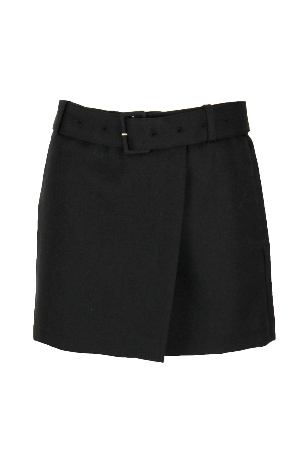 AMI Belted-Waist Mini Skirt