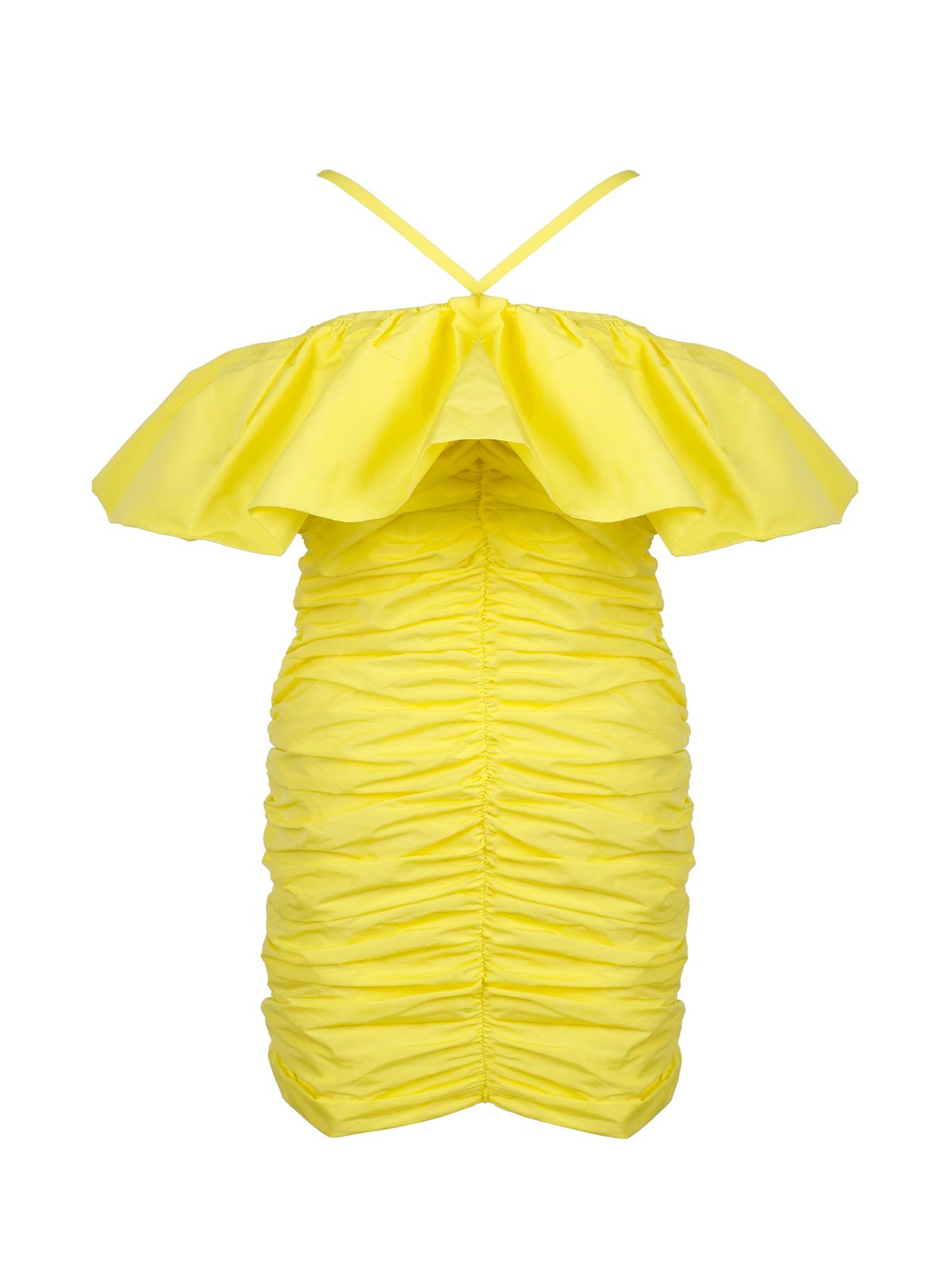 MSGM Ruffle Detailed Halter Neck Mini Dress