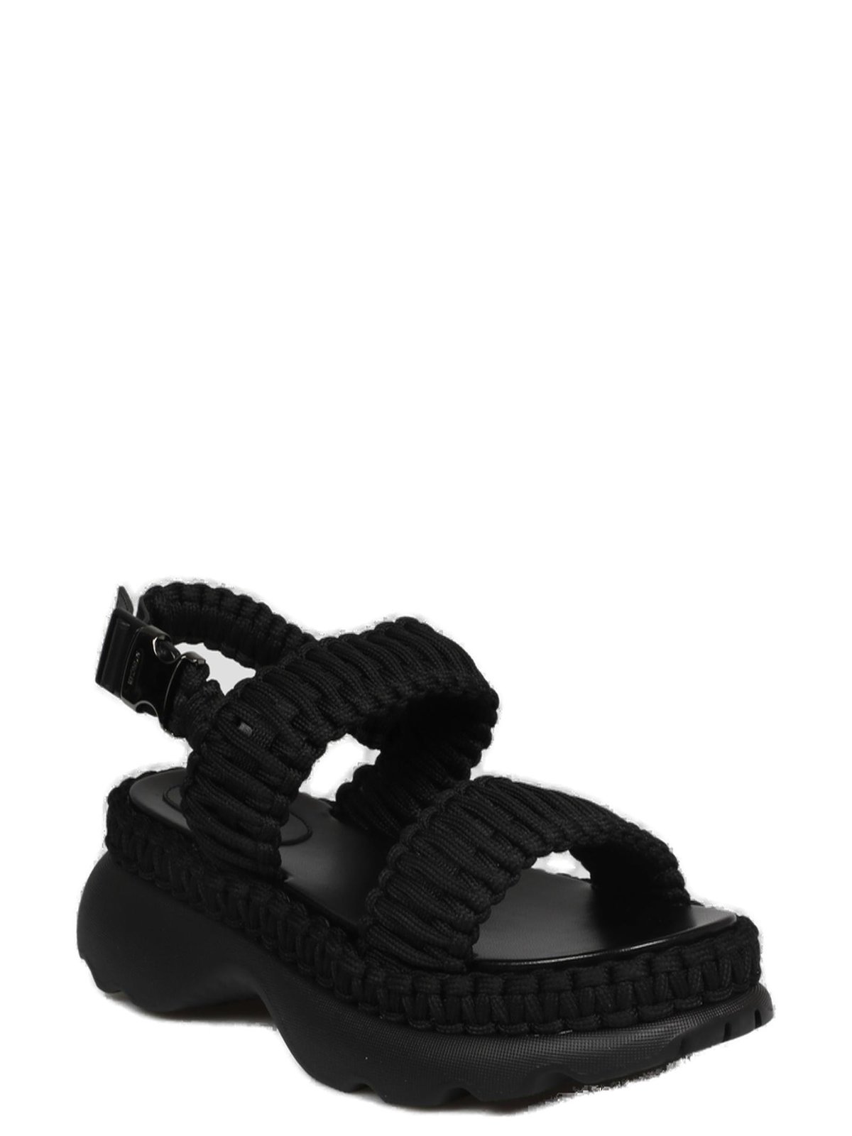 Moncler Woven Strapped Buckled Sandals