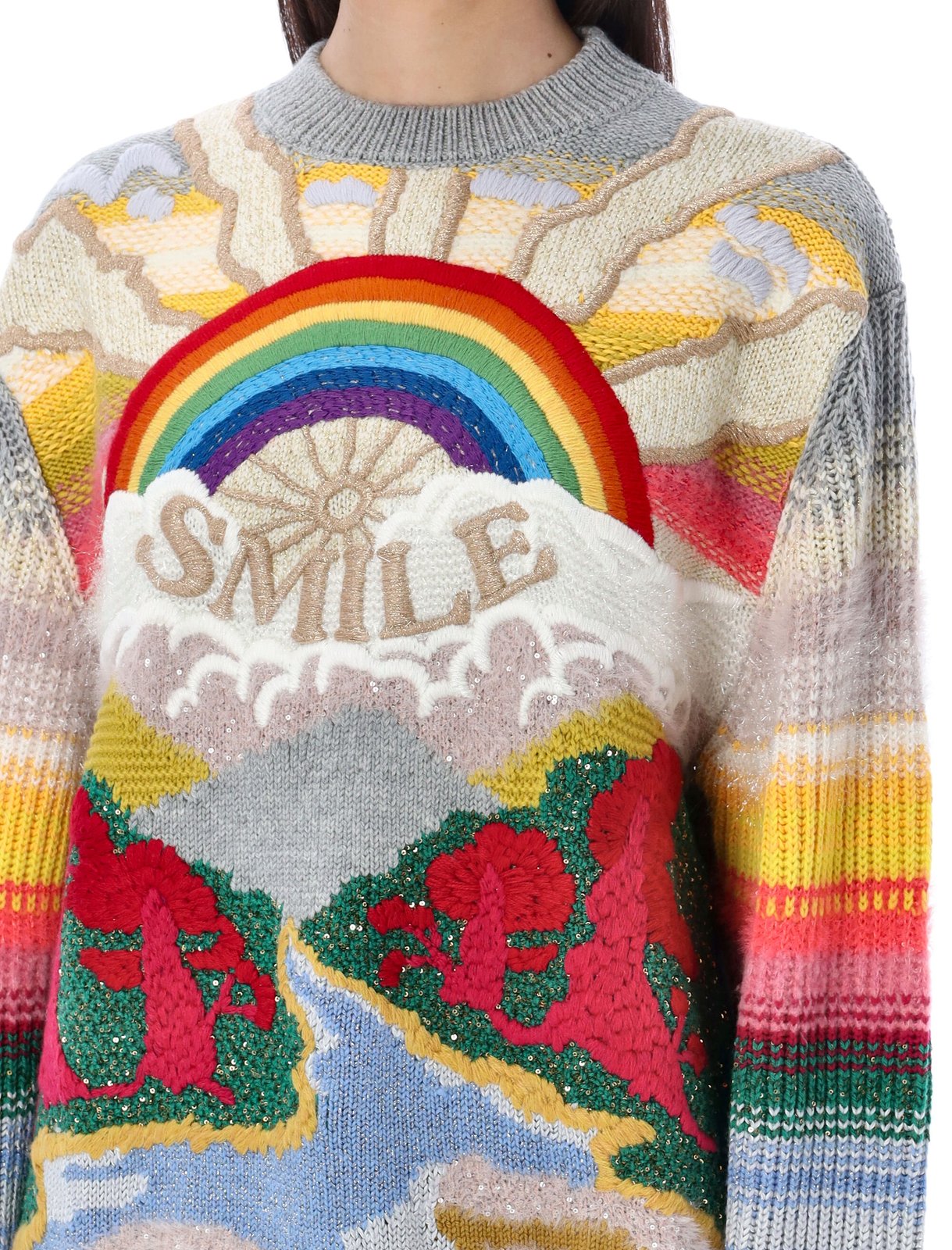 Stella McCartney Smile Embroidered Crewneck Jumper