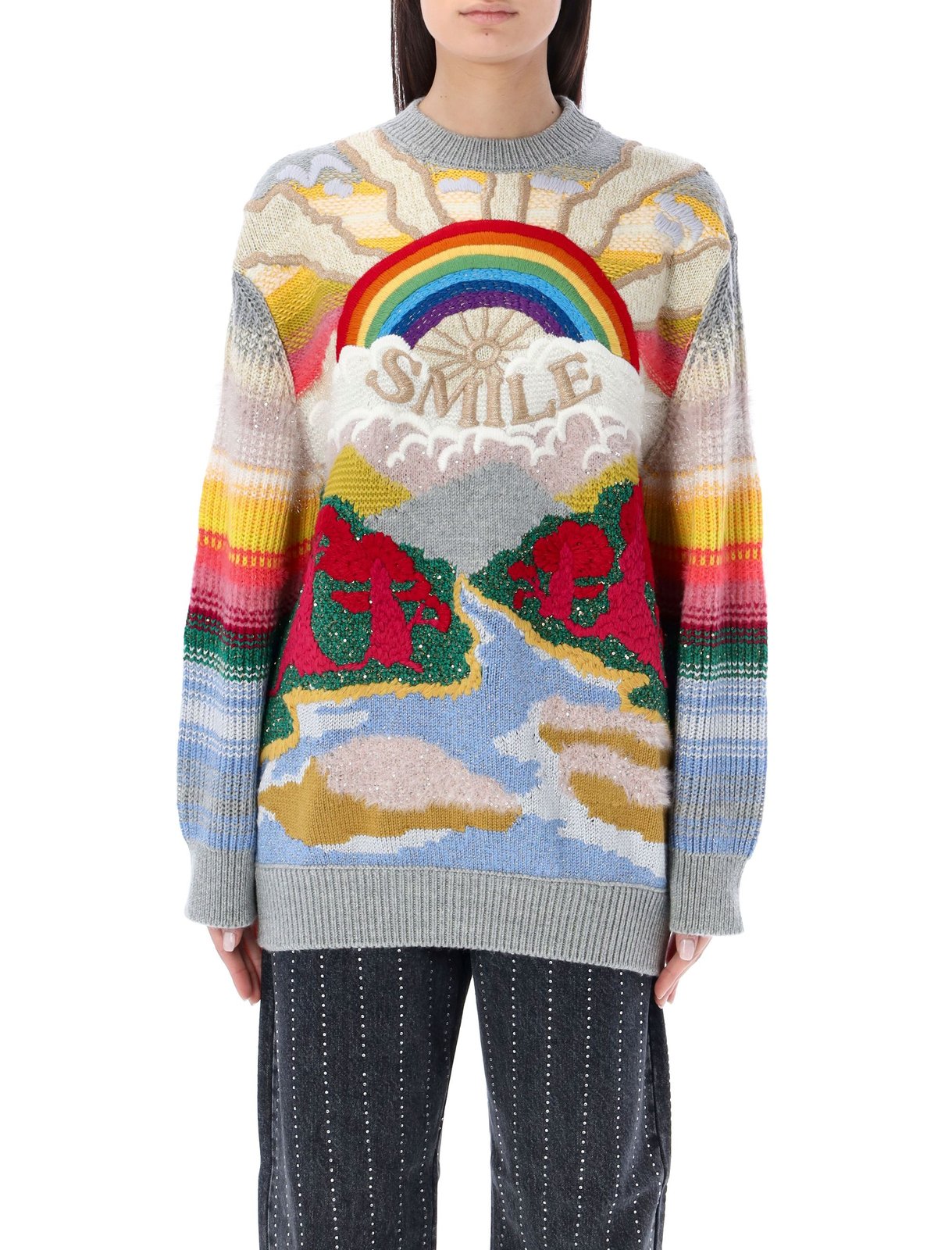 Stella McCartney Smile Embroidered Crewneck Jumper