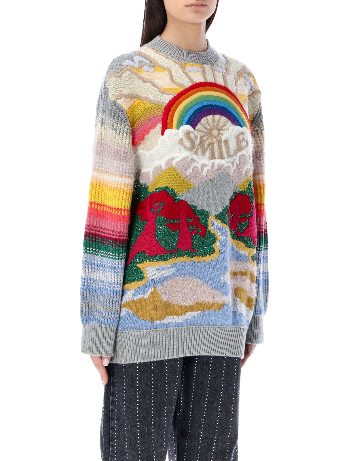 Stella McCartney Smile Embroidered Crewneck Jumper