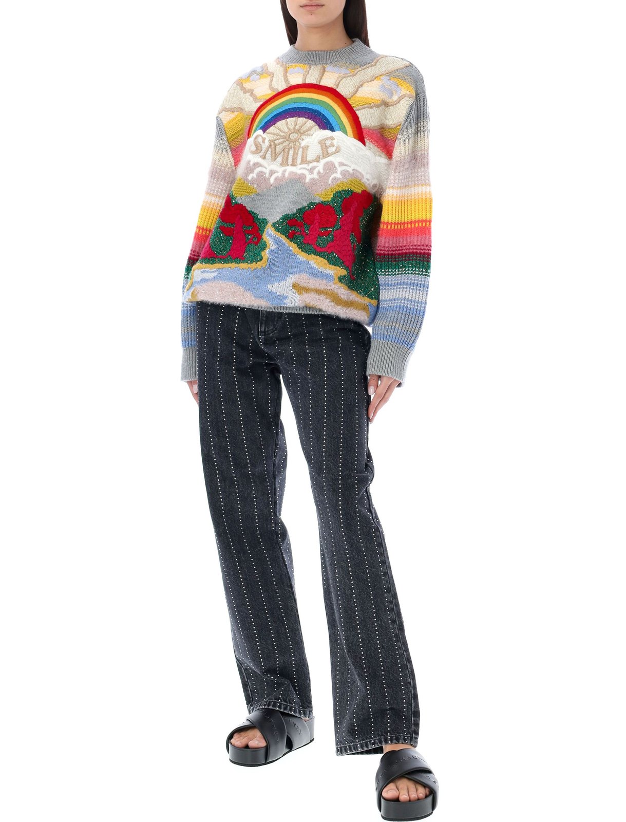 Stella McCartney Smile Embroidered Crewneck Jumper