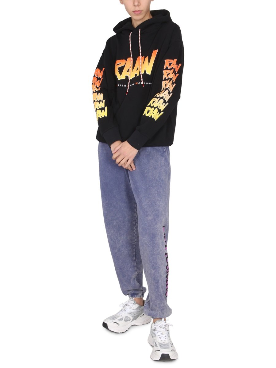 Aries Slogan Printed Drawstring Hoodie
