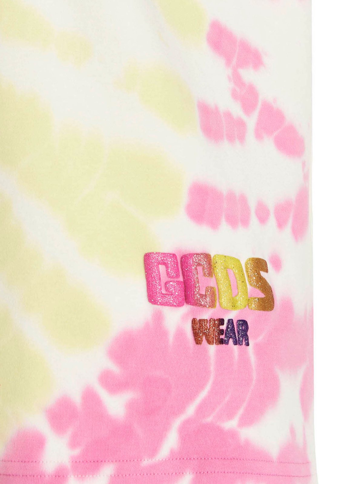 GCDS Logo Printed Tie-Dye Crewneck T-Shirt