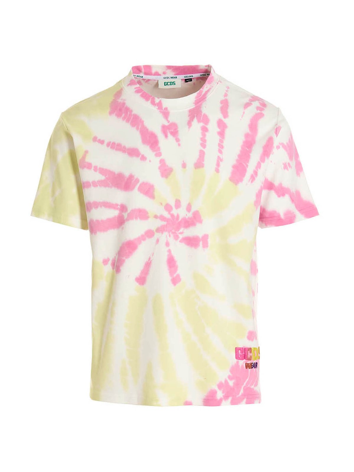 GCDS Logo Printed Tie-Dye Crewneck T-Shirt