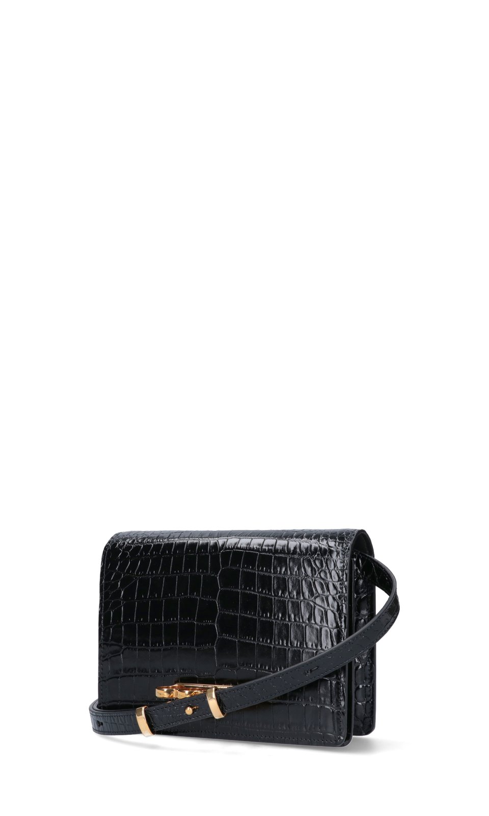Alexander McQueen The Four Ring Embossed Crossbody Bag